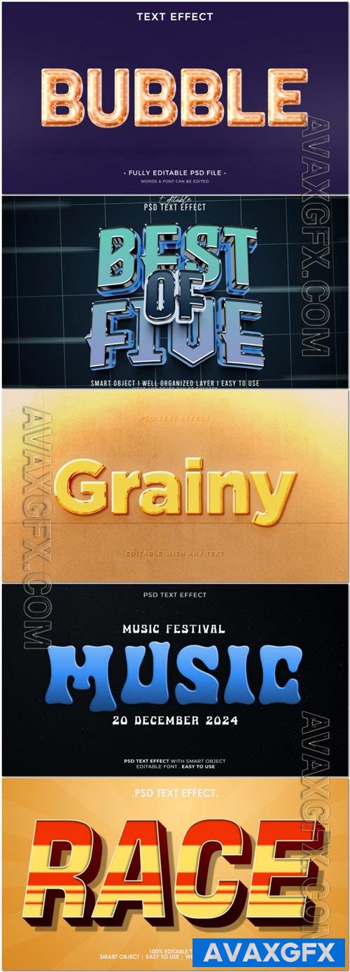 Psd style text effect editable set vol 112