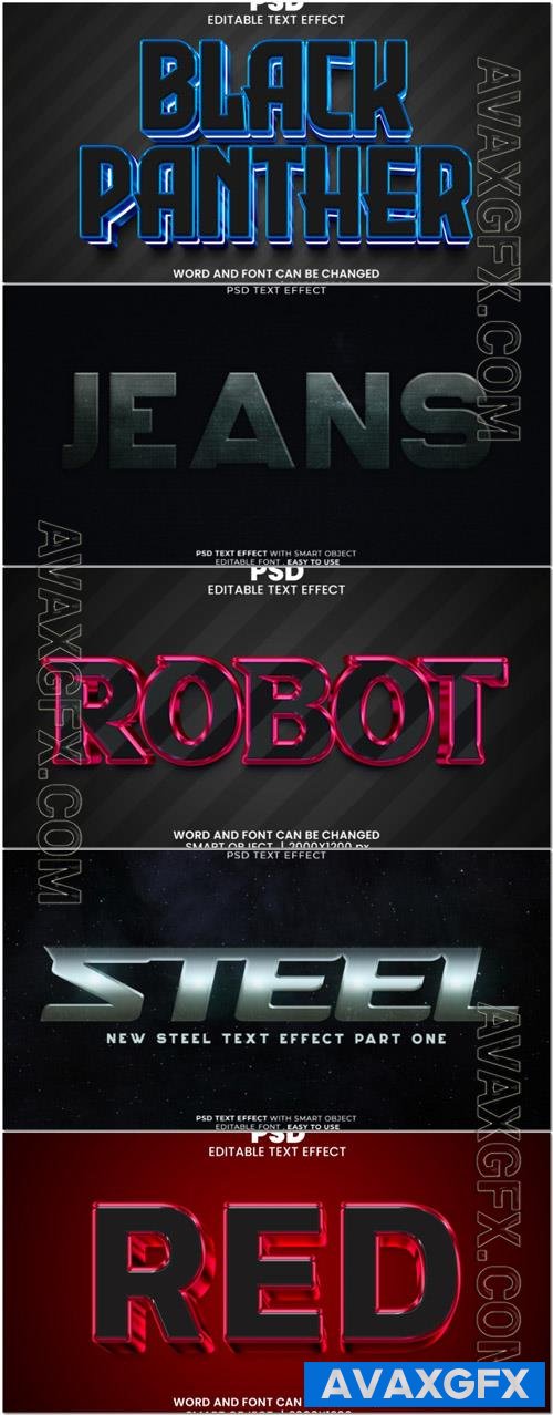 Psd style text effect editable set vol 108