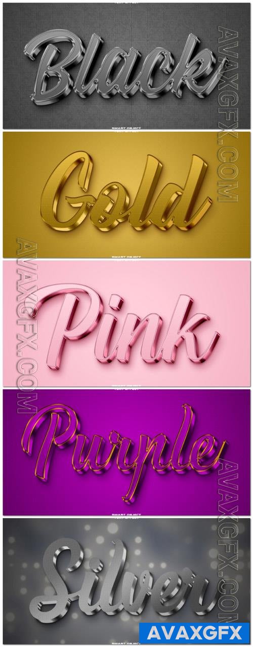 Psd style text effect editable set vol 107