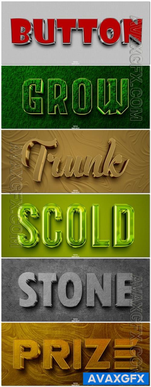 Psd style text effect editable set vol 106