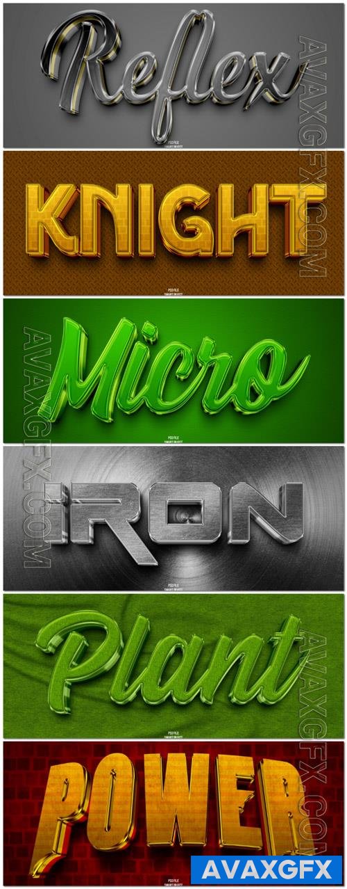 Psd style text effect editable set vol 105