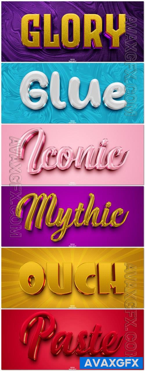 Psd style text effect editable set vol 104