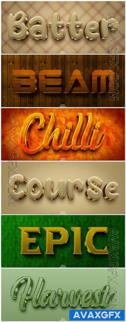 Psd style text effect editable set vol 103