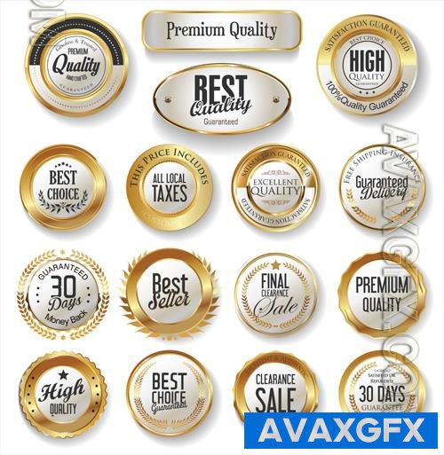 Vector premium quality golden labels collection