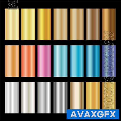 Vector metallic gradient collection different colors illustration