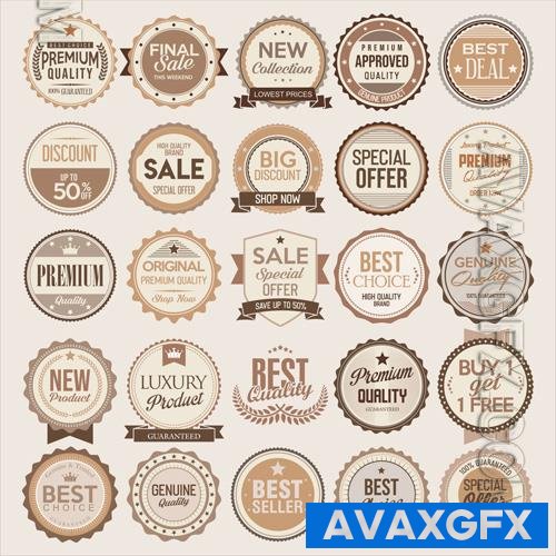 Vector collection of retro vintage badges and labels