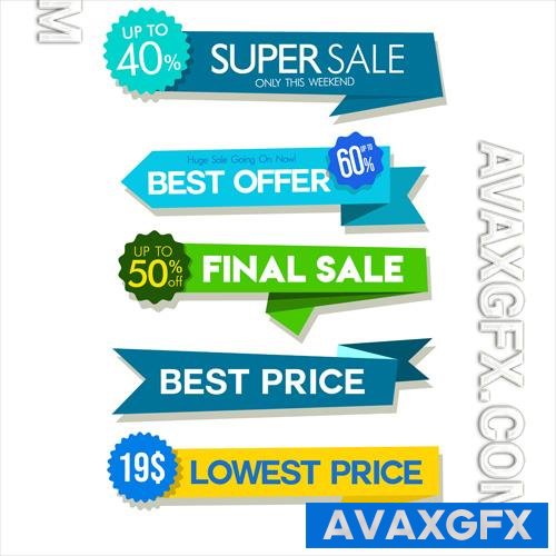Vector collection of colorful sale stickers and tags vol 2