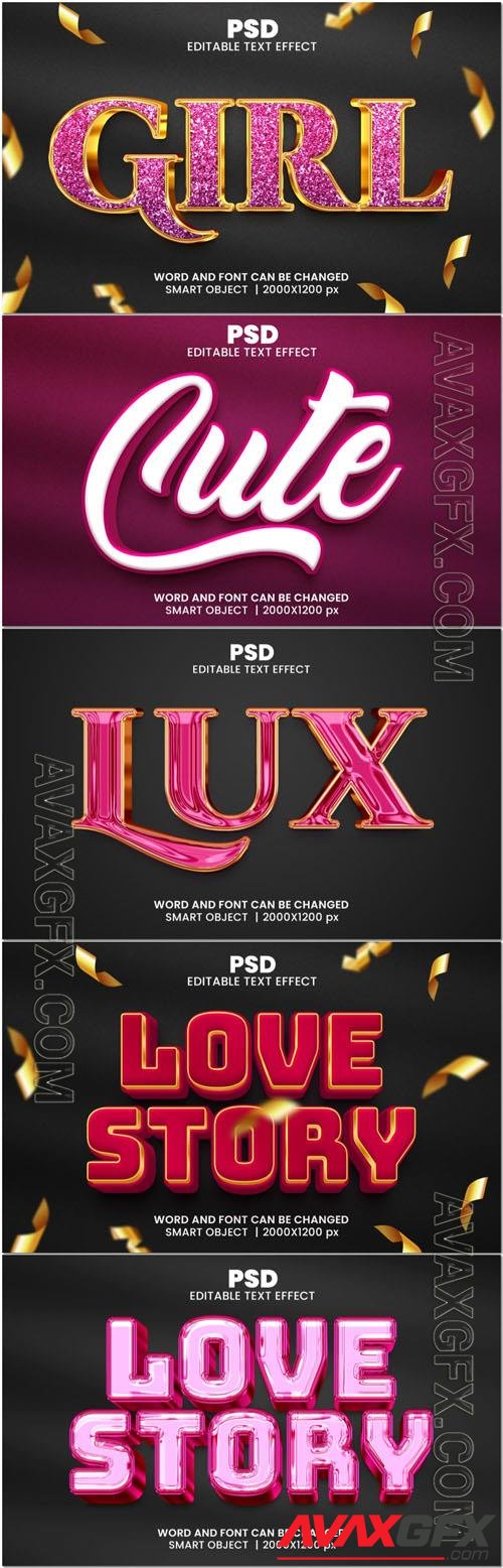 Psd style text effect editable set vol 130