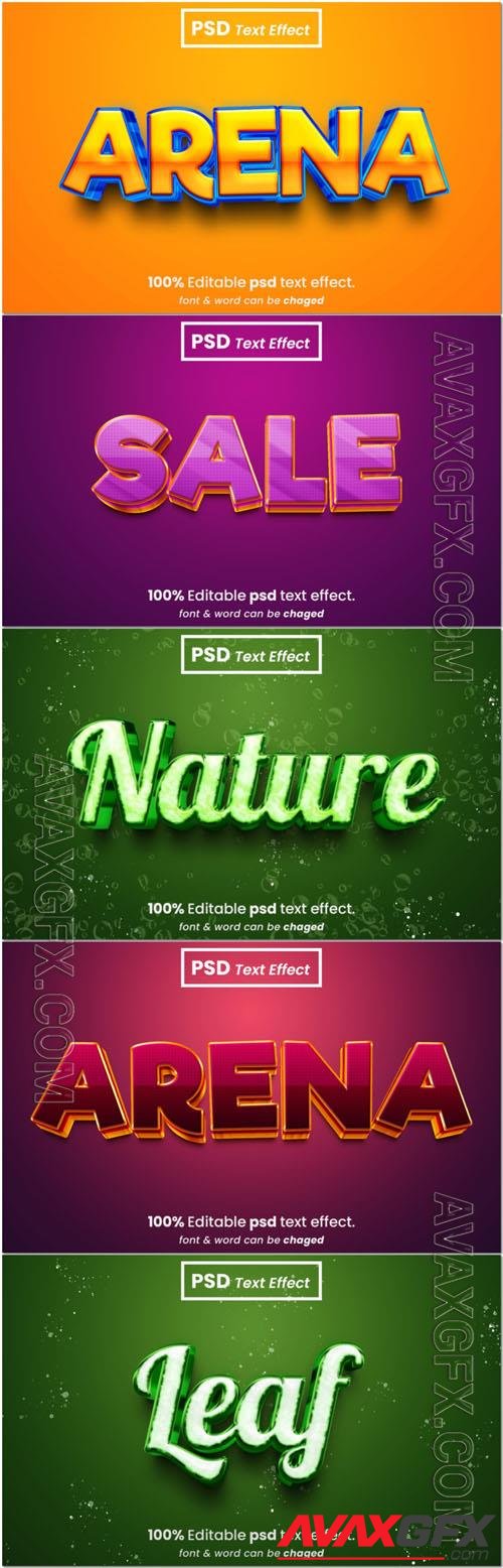 Psd style text effect editable set vol 125