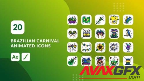 Videohive - Brazilian Carnival Animated Icons | After Effects 43235046