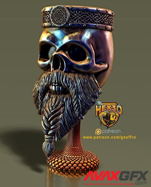 Hex3D - Celtic King Skull Chalice – 3D Print
