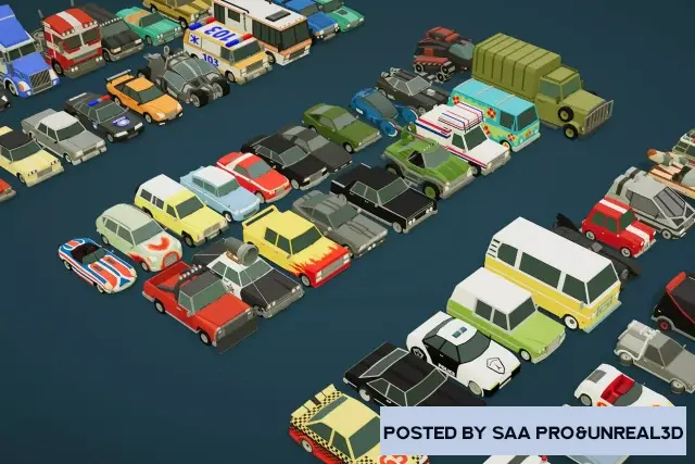 Cartoon Vehicles Full Pack - Low Poly Cars (80 Cars) v1.6