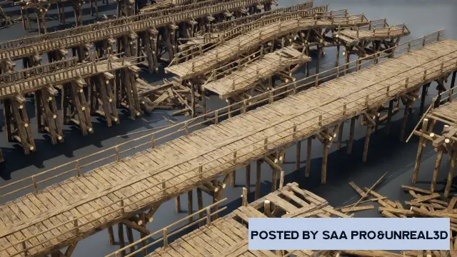 Unreal Engine Props Wooden Bridges Optimized v4.27