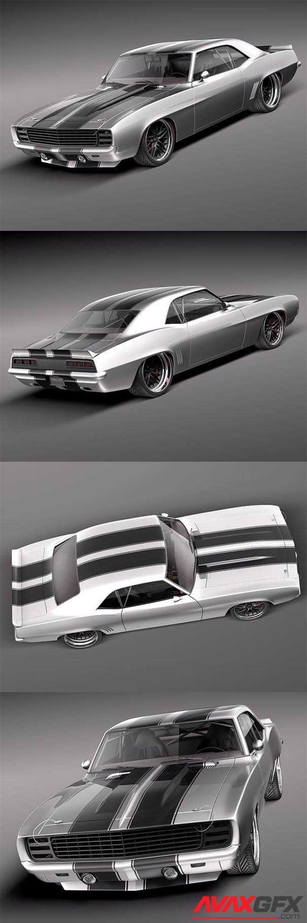 Chevrolet Camaro Pro Touring Custom 1969 3D Model