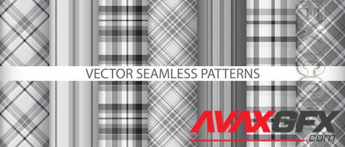 Vector set vector textile seamless fabric texture check tartan background pattern plaid