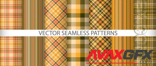 Vector set tartan check background vector seamless pattern plaid fabric textile texture