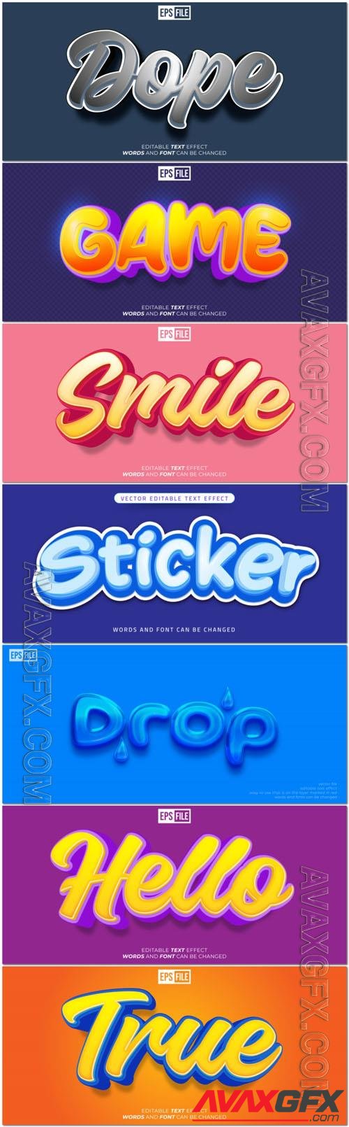 Vector 3d text editable, text effect font vol 31