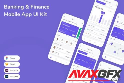 Banking & Finance Mobile App UI Kit 6JFM8M7