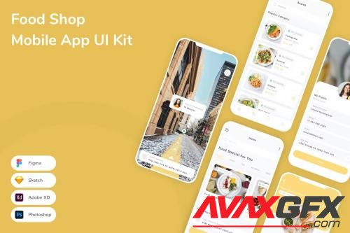 Food Shop Mobile App UI Kit VN2EDV2