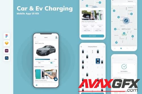 Car & Ev Charging Mobile App UI Kit HQ3LGDZ