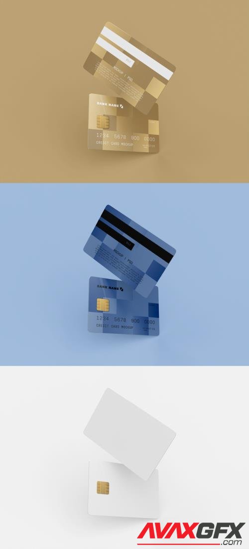Adobestock - Front and Back View of Two Plastic Credit Cards Mockup 461123233