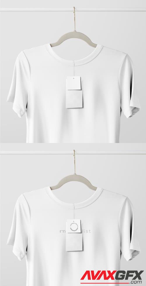 Adobestock - Simple T-Shirt and Label Mockup 460389878