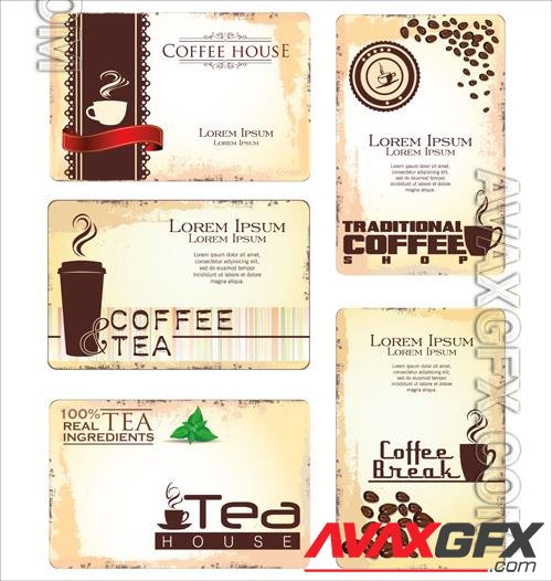 Vector coffee label set vol 5