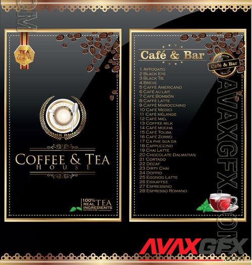 Vector coffee house menu label