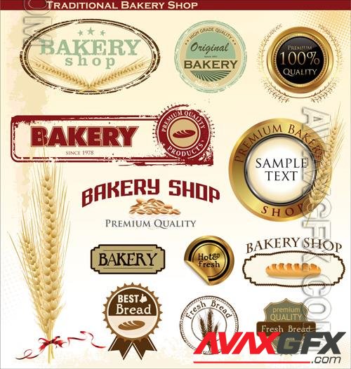 Vector bakery badges and labels