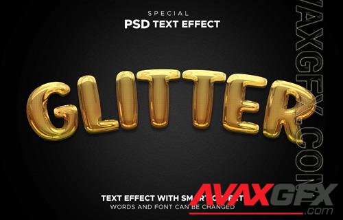 PSD glitter text effect smart object