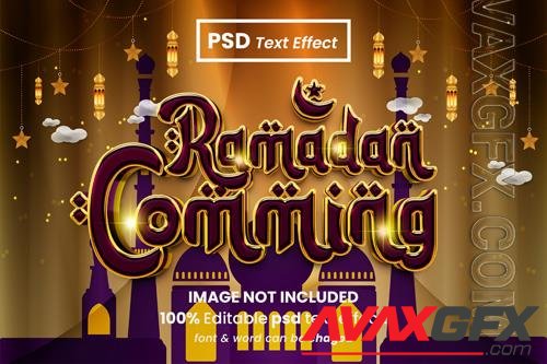 PSD ramadan kareem coming editable 3d text effect