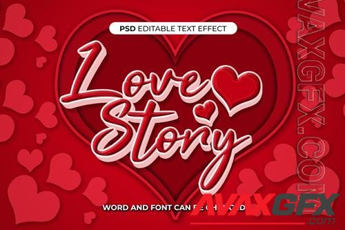 PSD love stroy text effect 3d