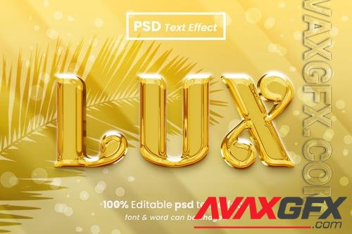 PSD gold lux glossy 3d editable text effect