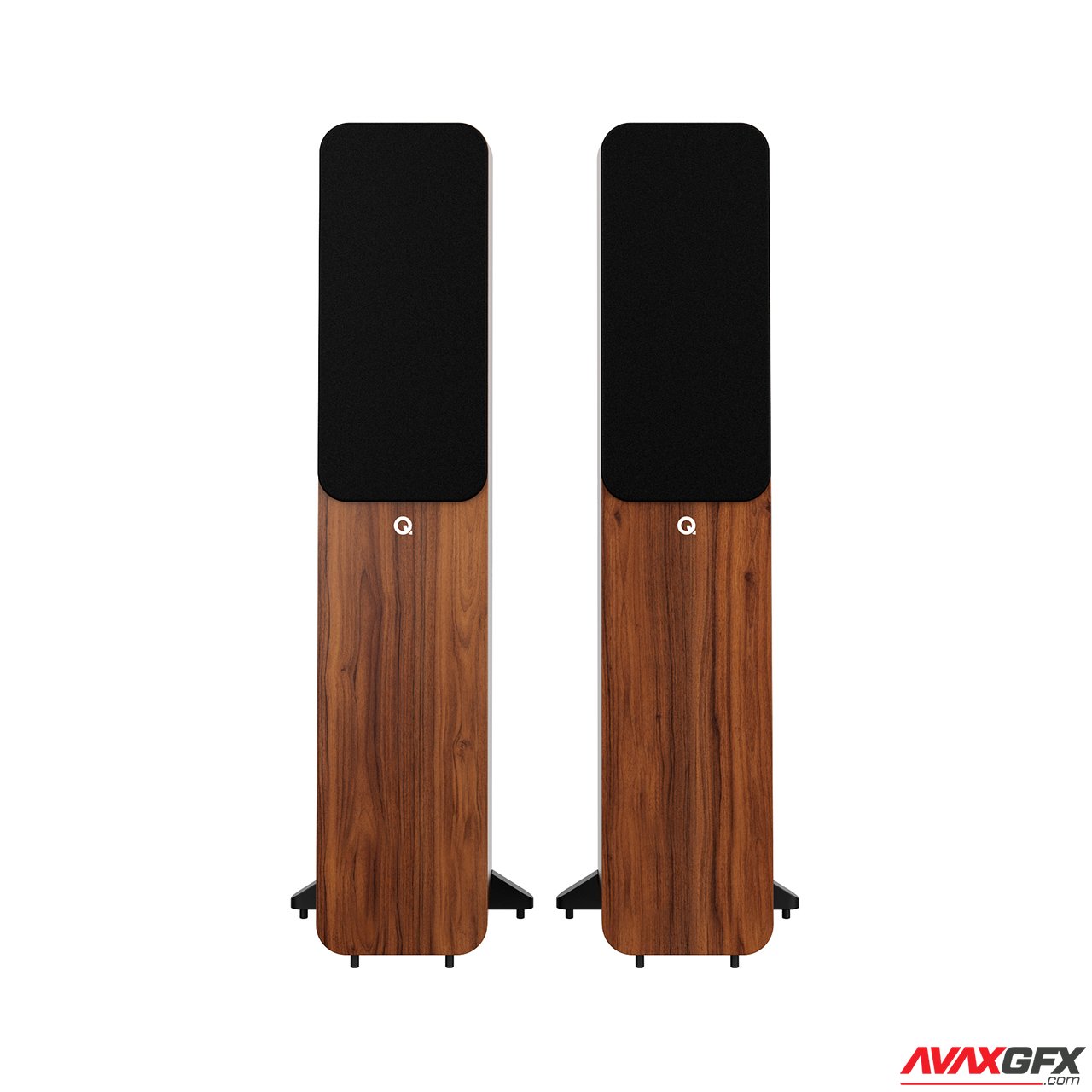 3050i Walnut Floor Standing Speakers by Q Acoustics 3D Model