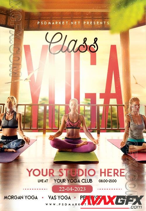 Psd yoga flyer design templates