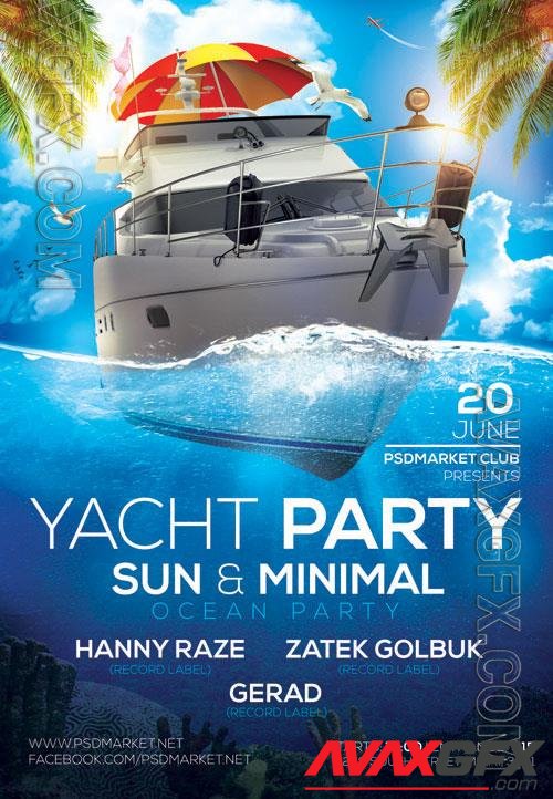 Psd yacht party design templates