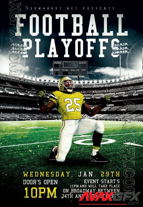 Psd football playoffs design templates