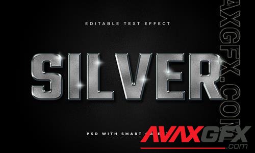 PSD silver text effect