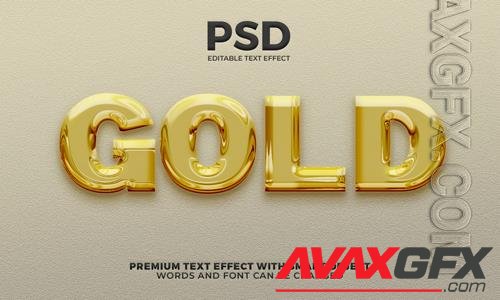 PSD luxury gold liquid 3d editable text effect