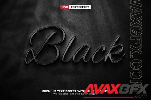 PSD black chrome metallic luxury sparkles 3d editable text effect style mockup