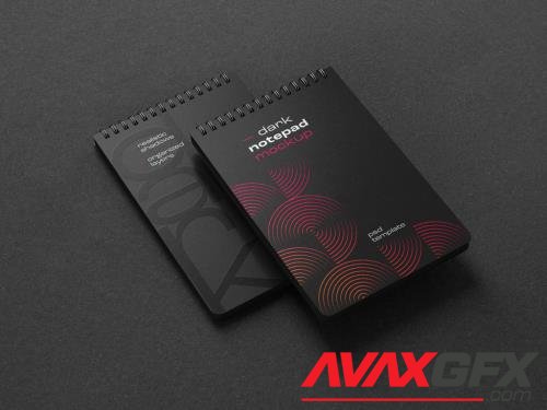 Adobestock - Dark Stationery Branding Mockup with Notepad 461125561