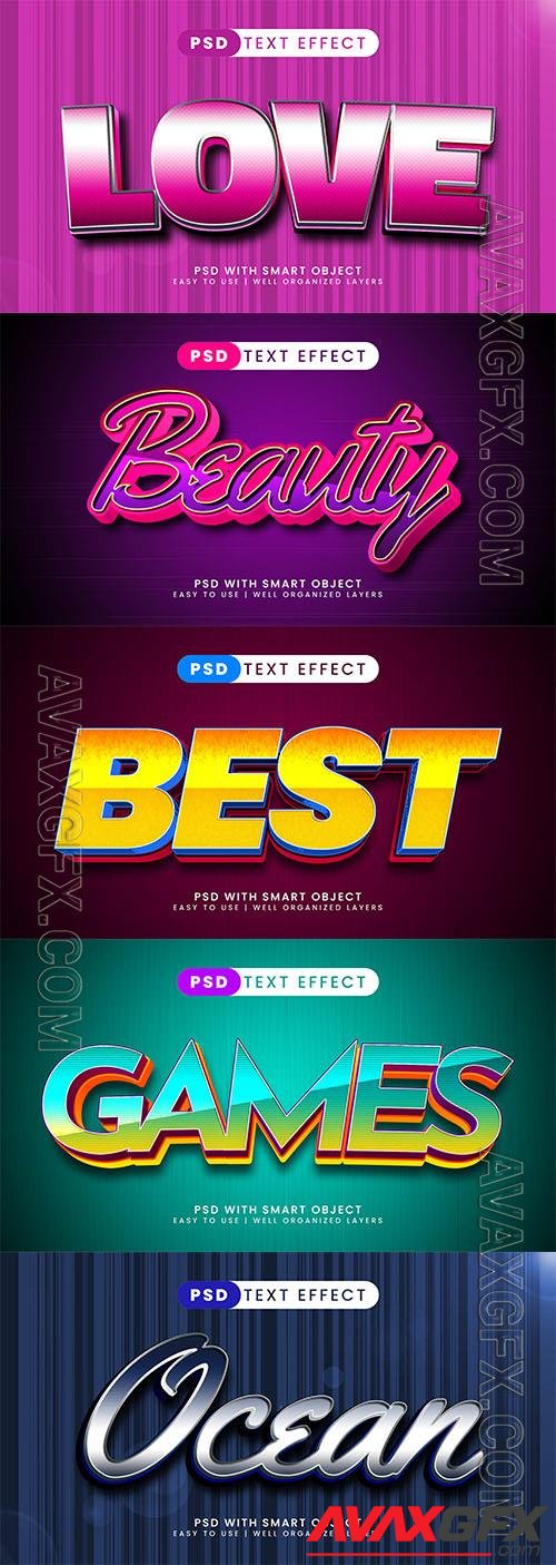 Psd style text effect editable set vol 152