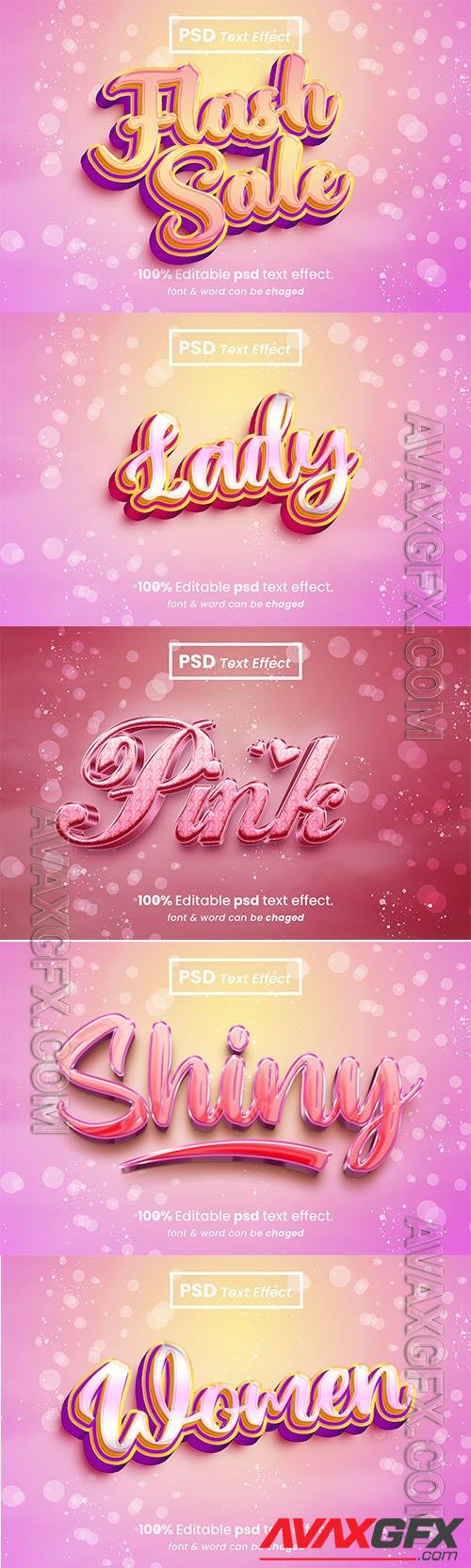 Psd style text effect editable set vol 145