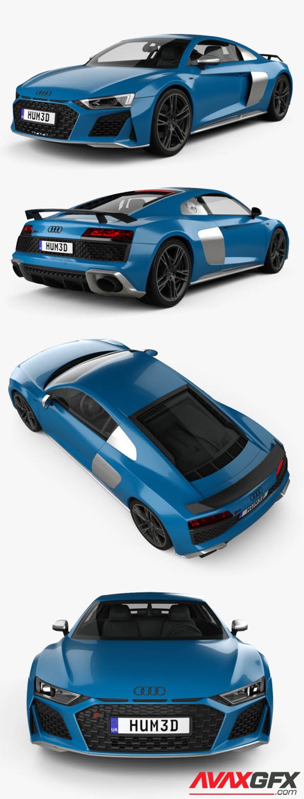 Audi R8 V10 coupe 2022 3D Model