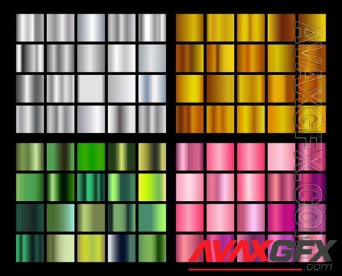 Vector gradients megaset of metallic gradient