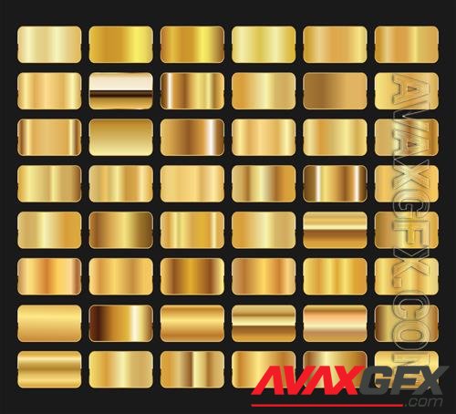 Vector mega collection of metallic gold gradients