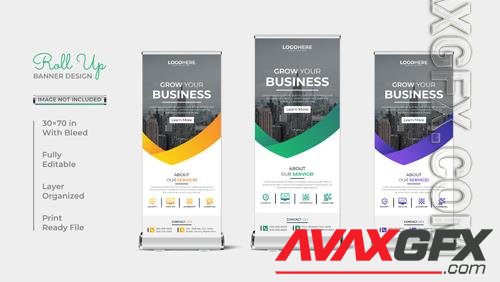 Vector  roll up geometric corporate business banner design