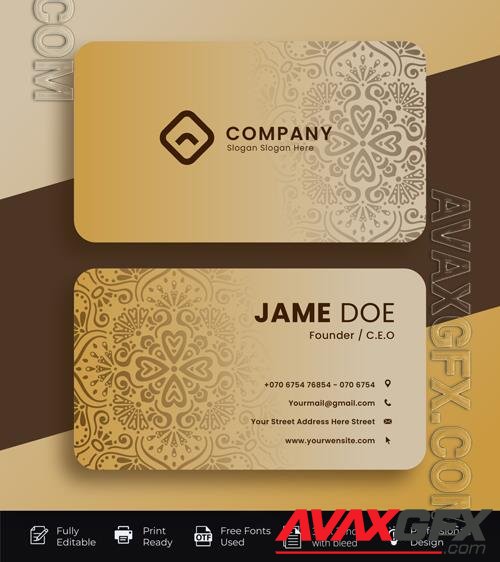 Vector simple luxury business card design template