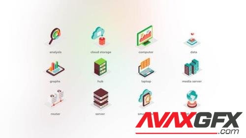 Videohive - Big data - Isometric Icons 43384863