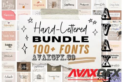 Hand-Lettered Bundle over 100 Fonts - 102 Premium Fonts